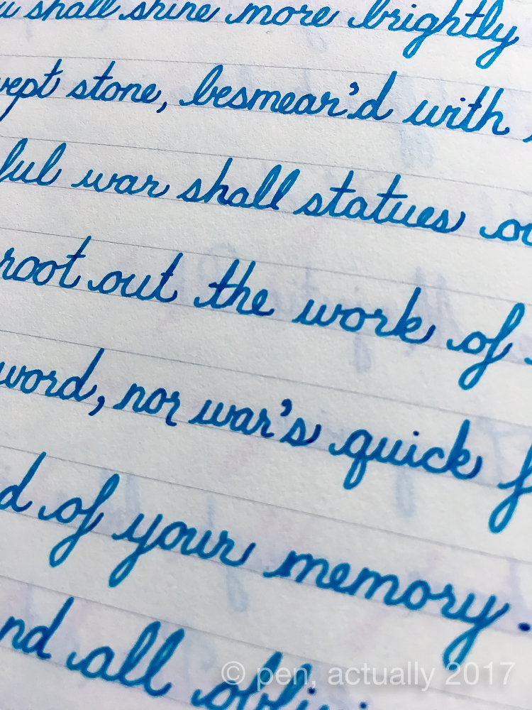 Ink Review Lamy Turquoise Pacific Handwriting Sample